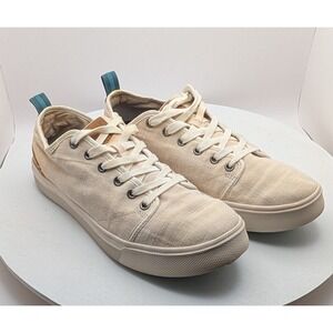 Toms Men's Canvas Lace Up Sneakers Beige Casual Comfort Size 11